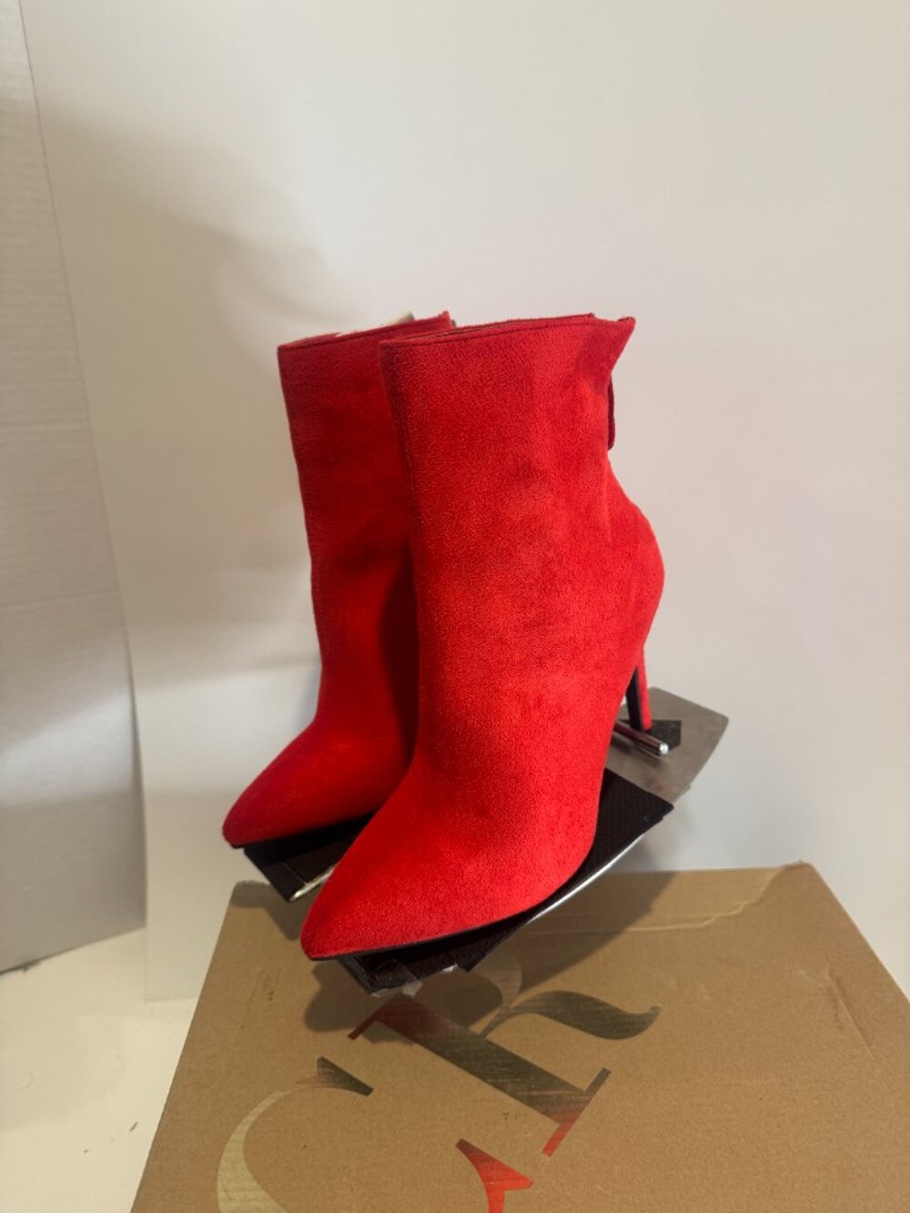Charlotte Rush Akira-308 Red High Heel Boots size 6 Brand New